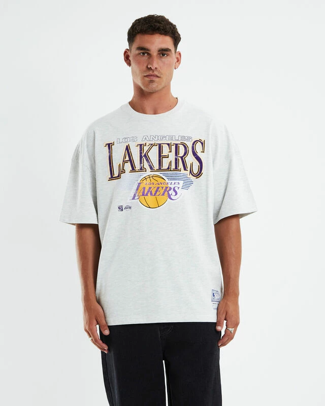 Mitchell & Ness Underscored OS T-Shirt Los Angeles Lakers White Marle 3 Mitchell & Ness Underscored OS T-Shirt Los Angeles Lakers White Marle