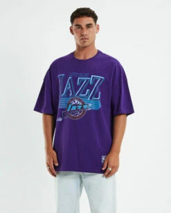 Mitchell & Ness Underscored OS T-Shirt Utah Jazz Faded Purple