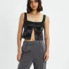 Stella Silky Corset Top Black -Insight Shop 1 56876