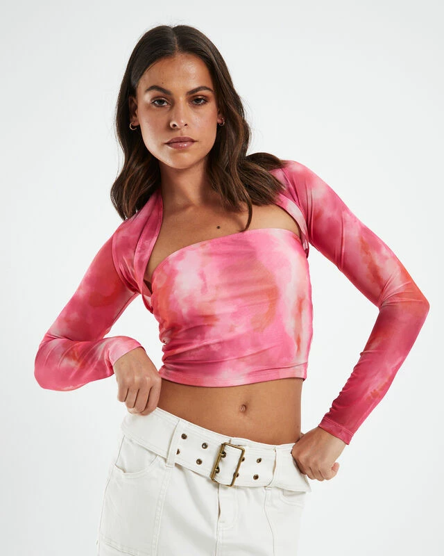 Kouna Bandeau Top Abstract Blurred Pink 3 Kouna Bandeau Top Abstract Blurred Pink