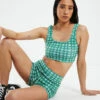 Afends Hemp Rib Check Sleeveless Crop Top Forest Green 2 Afends Hemp Rib Check Sleeveless Crop Top Forest Green -Insight Shop 1 57126