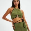 Annie Slinky Halter Top Khaki -Insight Shop 1 57338