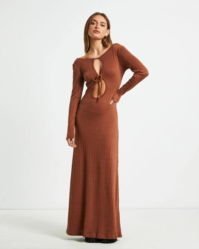 Tallulah Long Sleeve Maxi Dress Chestnut Brown 3 Tallulah Long Sleeve Maxi Dress Chestnut Brown