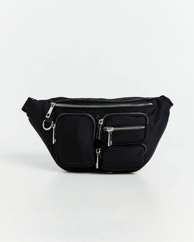 Icon Belt Bag Black Nylon Silver 3 Icon Belt Bag Black Nylon Silver