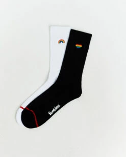 Pride Sneaker Socks 2 Pack Black/White
