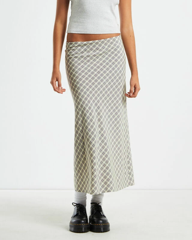 Insight Jenny Plaid Bias Midi Skirt In Multi 3 Insight Jenny Plaid Bias Midi Skirt In Multi
