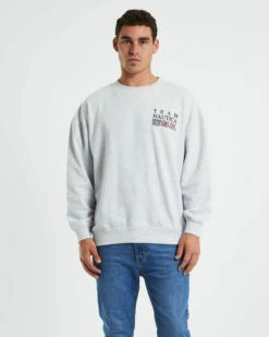 Nautica Norrie Long Sleeve Sweatshirt In Ice Marle Grey