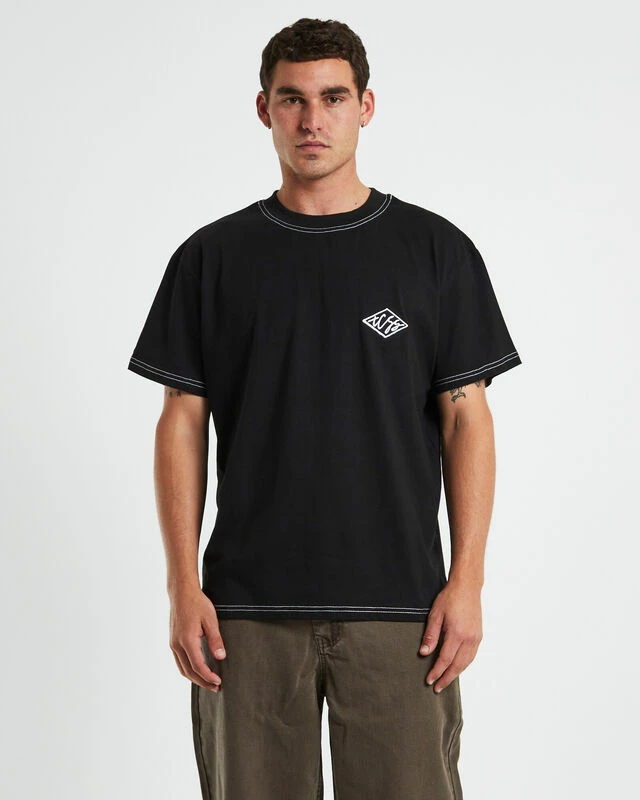 Scribble Contrast Short Sleeve T-Shirt Black 3 Scribble Contrast Short Sleeve T-Shirt Black
