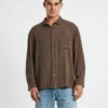 Harrison Linen Long Sleeve Shirt In Umber Brown -Insight Shop 1 62073