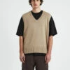 Sunday Box Knit Vest In Tan 1 Sunday Box Knit Vest In Tan -Insight Shop 1 62120