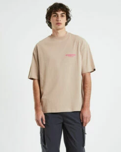 Nigh Short Sleeve T-Shirt In Beige/Pink