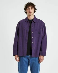 Newcastle Long Sleeve Shacket In Purple