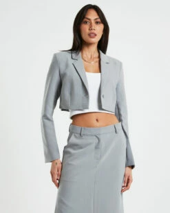Myla Boyfriend Blazer In Dove Grey