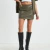 Phoebe Leather Look Mini Skirt In Putty Brown 1 Phoebe Leather Look Mini Skirt In Putty Brown -Insight Shop 1 62222