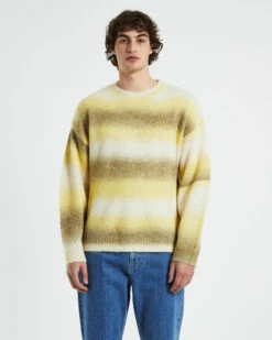Insight Soft Stripe Long Sleeve Knit Shirt In Yellow/Green
