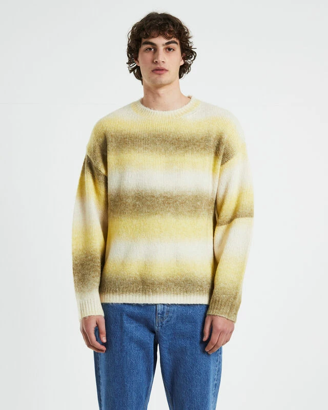 Insight Soft Stripe Long Sleeve Knit Shirt In Yellow/Green 3 Insight Soft Stripe Long Sleeve Knit Shirt In Yellow/Green