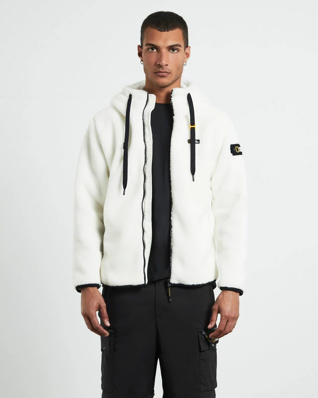 National Geographic Costoni Fleece Hoodie Zip-Up Jacket Sugar Swizzle Ivory 3 National Geographic Costoni Fleece Hoodie Zip-Up Jacket Sugar Swizzle Ivory