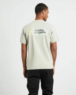 National Geographic Mantella Back Big Logo Short Sleeve T-Shirt Carbon Beige