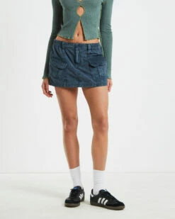 BDG Urban Outfitters Y2K Skirt In Washed Blue