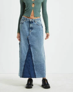 BDG Urban Outfitters BDG Denim Midi Skirt In Blue