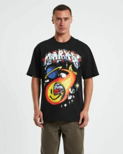 MARKET Smiley Conflicted Short Sleeve T-Shirt In Black