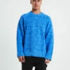 Afends Icebergs Recycled Knit Crewneck Sweater In Arctic Blue