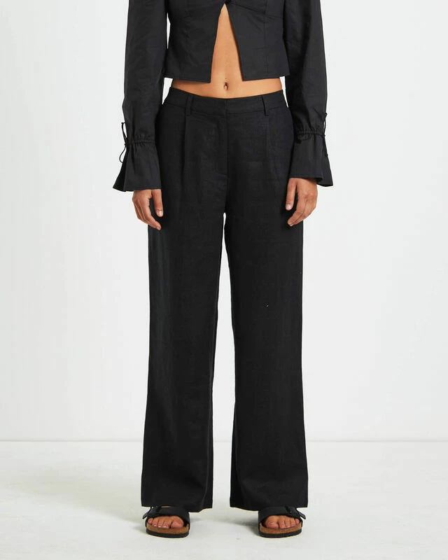 Jemimah Linen Trouser In Black 3 Jemimah Linen Trouser In Black