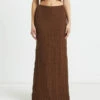 Skyla Textured Maxi Skirt In Hazelnut