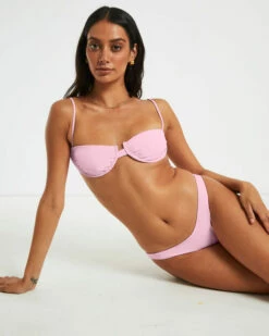 Skinny Strap Underwire Top In Baby Pink