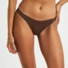 Low Waisted Classic Bikini Bottoms In Coffee Brown