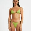 Rib Skinny Strap Triangle Bikini Top In Citrus Green -Insight Shop 1 75010