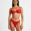 Rib Cut Out Underwire Bikini Top In Red -Insight Shop 1 75035
