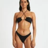 Rib Cross Front Bikini Top In Black -Insight Shop 1 75047
