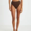 Rib High Waisted Bottoms In Chocolate Brown -Insight Shop 1 75123