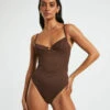 Rib Underwire One Piece In Chocolate Brown 1 Rib Underwire One Piece In Chocolate Brown -Insight Shop 1 75135