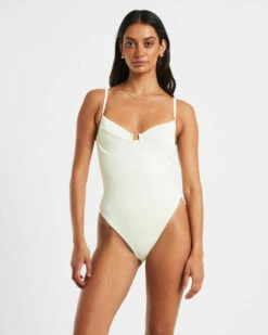 Rib Underwire One Piece In Almond
