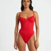 Rib Underwire One Piece In Red -Insight Shop 1 75148