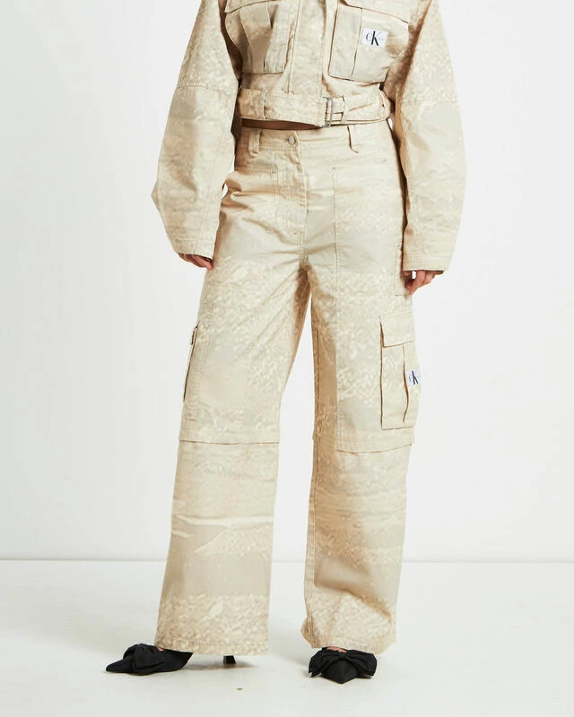 Calvin Klein Loose Cargo Pants In Natural Beige 3 Calvin Klein Loose Cargo Pants In Natural Beige