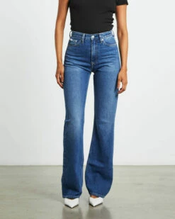 Calvin Klein Authentic Bootcut Jeans In Dark Blue