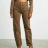 Calvin Klein High Rise Straight Jeans In Brown