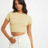 Afends Dillon Abbie Recycled Cropped Tee In Natural -Insight Shop 1 76145