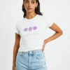Afends Daisy Recycled Baby Tee In White