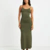 Preseley Midi Dress In Khaki