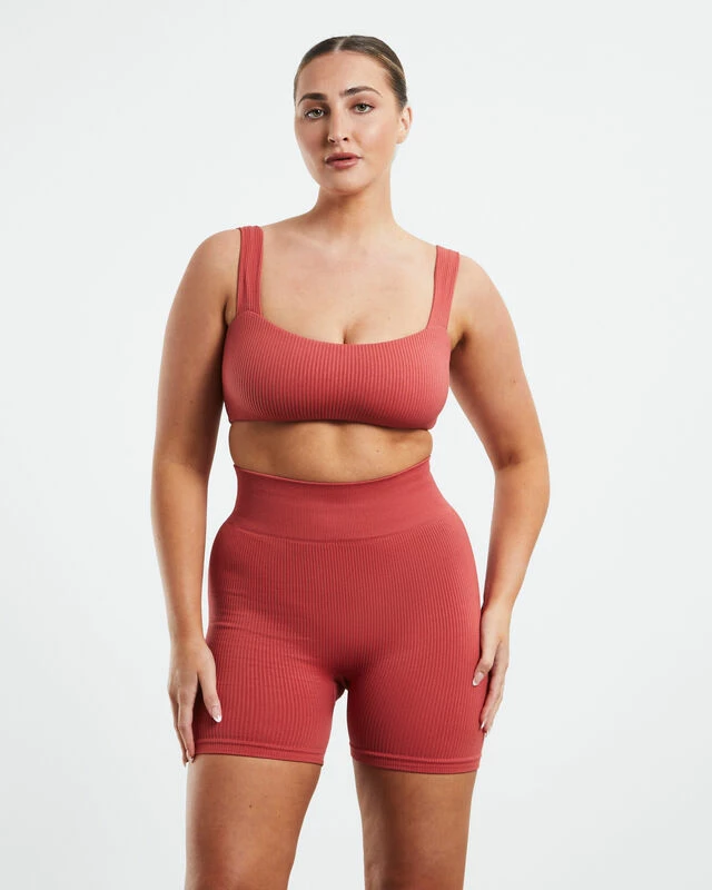 Square Neck Sports Crop Red 3 Square Neck Sports Crop Red
