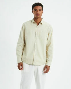 Grover Long Sleeve Linen Shirt Ecru