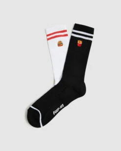 Fast Food Socks 2 Pack White/Black