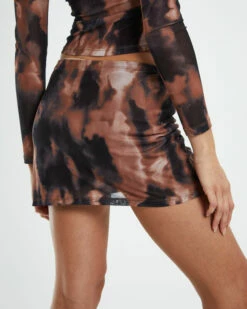 Amina Low RIse Split Mini Skirt Multi -Insight Shop 11 18834