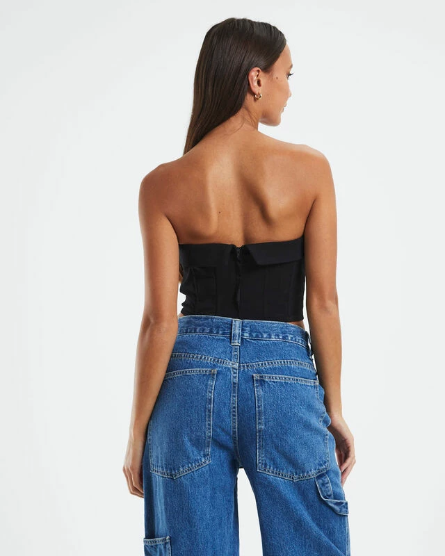 Manon Panelled Corset Black 4 Manon Panelled Corset Black - Image 2