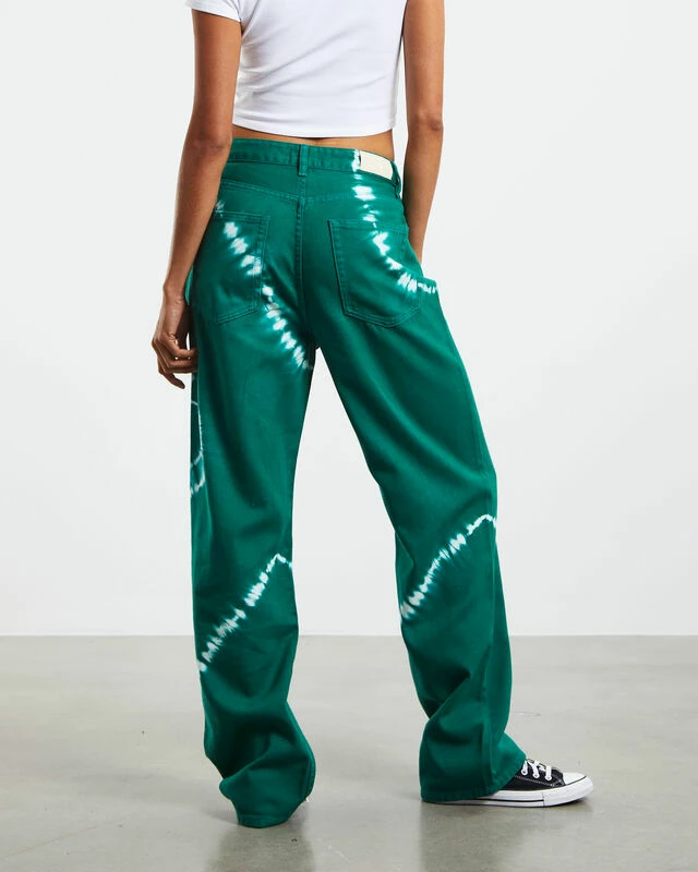 Insight Bobby Baggy Tie Dye Dad Jeans Green 4 Insight Bobby Baggy Tie Dye Dad Jeans Green - Image 2