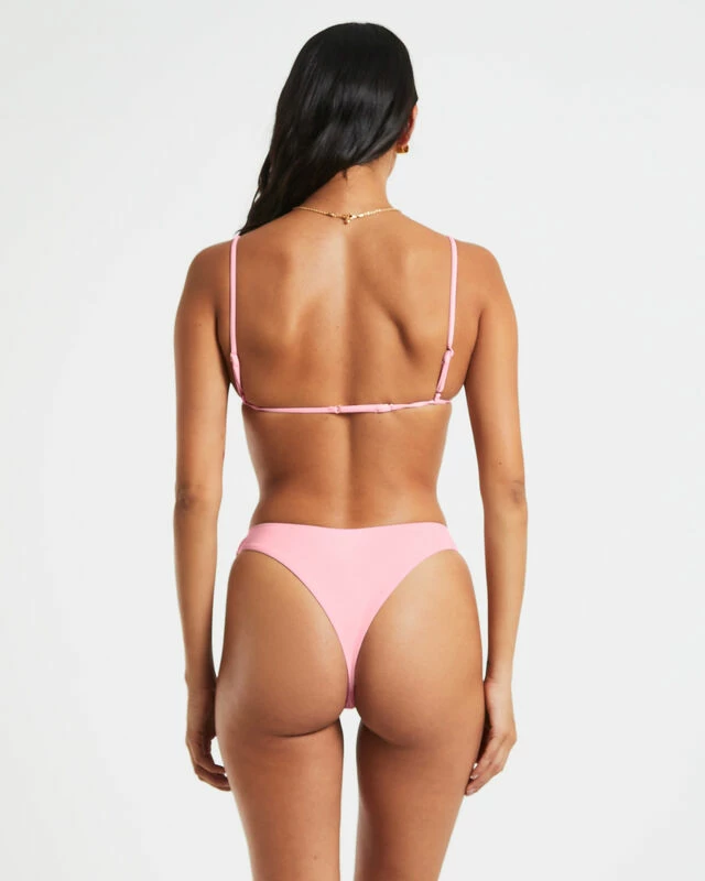 Classic Trangle Bikini Top In Pink 4 Classic Trangle Bikini Top In Pink - Image 2